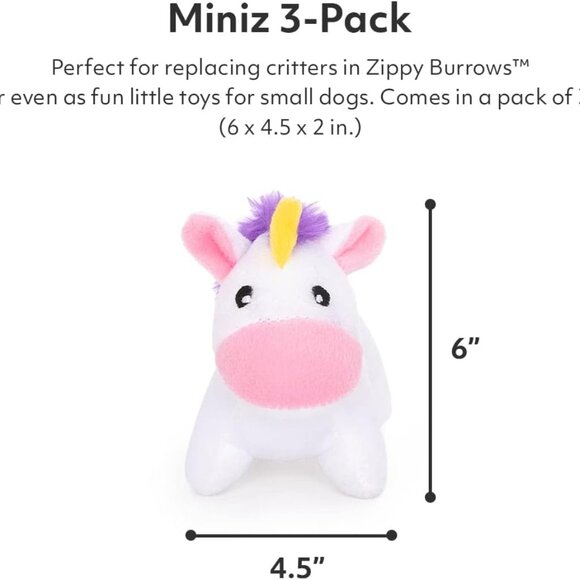ZippyPaws Burrow Replacement Miniz - Interactive Dog & Puppy Toys 3 pack - Picture 2 of 3